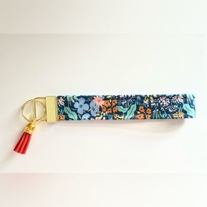 Rifle Paper Co fabric key wristlet/keychain/keyfob, new